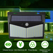 208 LED Solar Power Light Motion Sensor Outdoor Yard Garden Wall Lamp Waterproof