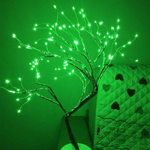 LED USB Fire Tree Light Copper Wire Table Lamps Night Light