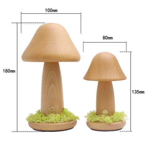 Twisted Mushroom Night Warm Light Touch Bedroom Bedhead Night Light Beech Wood LED USB Decorative Atmosphere Lamps Home Decor