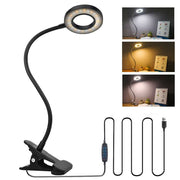 Clip On Desk Lamp LED Flexible Arm USB Dimmable Study Reading Table Night Light